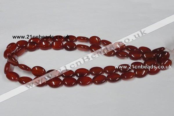 CAA170 15.5 inches 12*16mm oval red agate gemstone beads