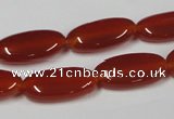 CAA171 15.5 inches 10*20mm oval red agate gemstone beads