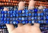 CAA1718 15 inches 8mm faceted round fire crackle agate beads