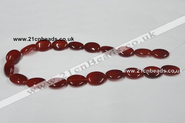 CAA172 15.5 inches 15*20mm oval red agate gemstone beads