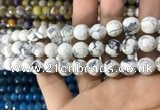 CAA1727 15 inches 10mm faceted round fire crackle agate beads