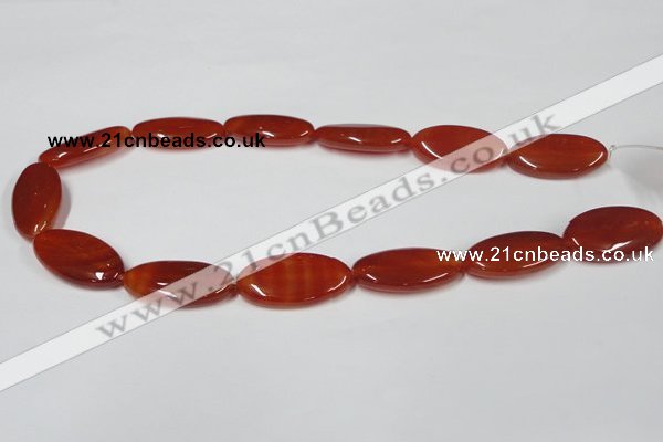 CAA173 15.5 inches 15*30mm oval red agate gemstone beads