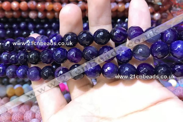 CAA1732 15 inches 10mm faceted round fire crackle agate beads