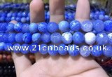CAA1739 15 inches 10mm faceted round fire crackle agate beads