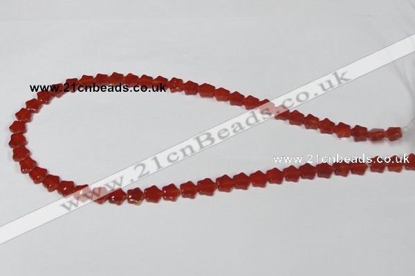 CAA174 15.5 inches 8*8mm star red agate gemstone beads