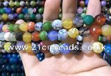 CAA1740 15 inches 10mm faceted round fire crackle agate beads