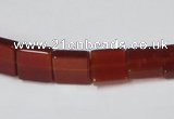 CAA175 15.5 inches 10*10mm square red agate gemstone beads