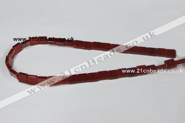 CAA175 15.5 inches 10*10mm square red agate gemstone beads