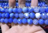 CAA1750 15 inches 12mm faceted round fire crackle agate beads