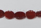 CAA176 15.5 inches 10*12mm oval red agate gemstone beads