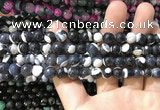 CAA1760 15 inches 8mm faceted round fire crackle agate beads