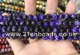 CAA1763 15 inches 8mm faceted round fire crackle agate beads