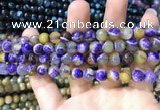 CAA1768 15 inches 8mm faceted round fire crackle agate beads