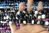 CAA1775 15 inches 10mm faceted round fire crackle agate beads