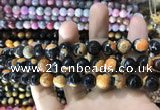 CAA1776 15 inches 10mm faceted round fire crackle agate beads