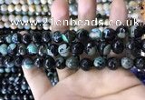 CAA1780 15 inches 10mm faceted round fire crackle agate beads