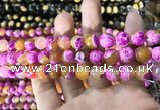 CAA1783 15 inches 10mm faceted round fire crackle agate beads