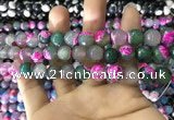 CAA1784 15 inches 10mm faceted round fire crackle agate beads