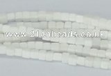 CAA18 15.5 inches 4*4mm cube white agate gemstone beads wholesale