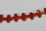 CAA181 15.5 inches 8*8mm cross red agate gemstone beads