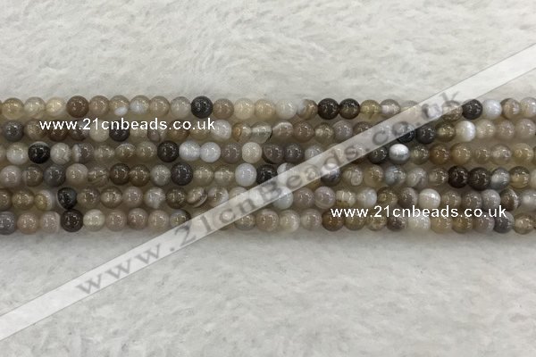 CAA1810 15.5 inches 4mm round banded agate gemstone beads