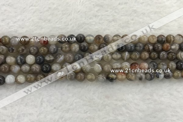 CAA1811 15.5 inches 6mm round banded agate gemstone beads