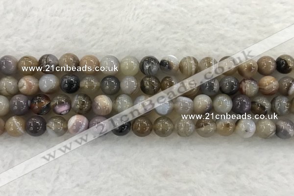 CAA1812 15.5 inches 8mm round banded agate gemstone beads