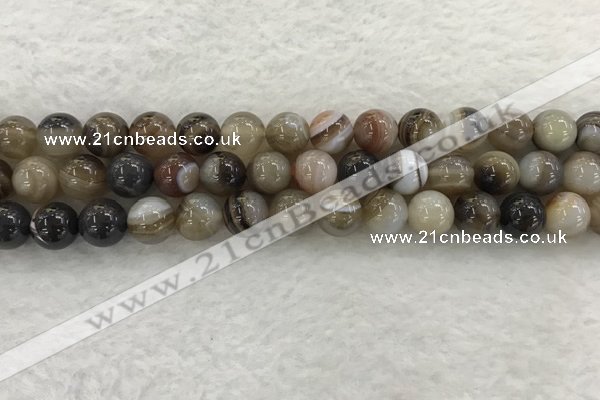 CAA1813 15.5 inches 10mm round banded agate gemstone beads