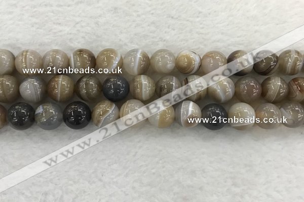 CAA1815 15.5 inches 14mm round banded agate gemstone beads