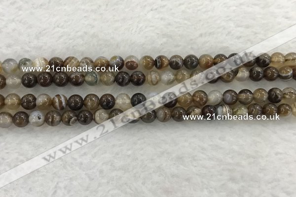 CAA1821 15.5 inches 6mm round banded agate gemstone beads