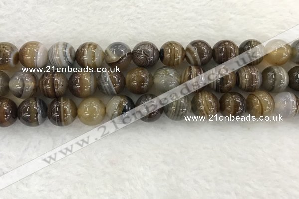 CAA1825 15.5 inches 14mm round banded agate gemstone beads