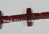 CAA183 15.5 inches 20*30mm cross red agate gemstone beads