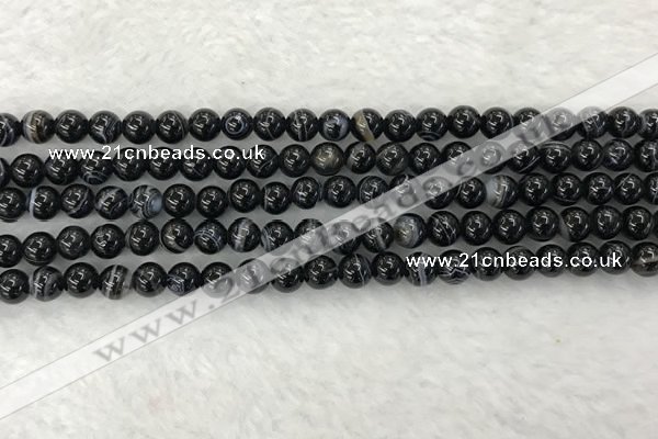 CAA1831 15.5 inches 6mm round banded agate gemstone beads