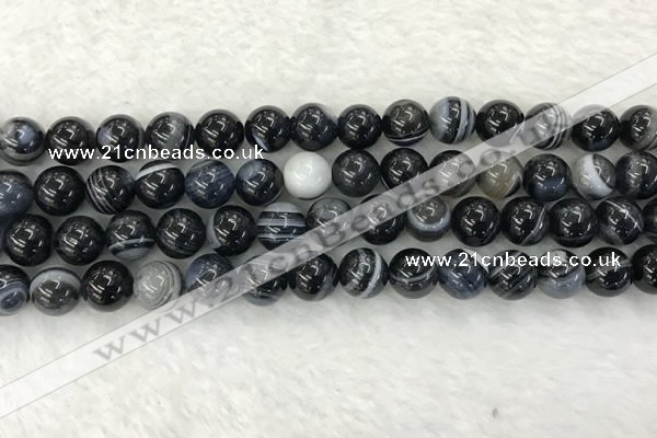 CAA1834 15.5 inches 12mm round banded agate gemstone beads