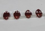 CAA184 Top-drilled 8*12mm marquise red agate gemstone beads