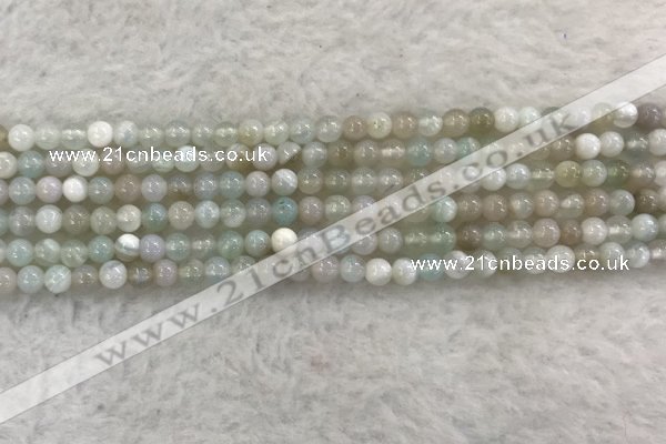 CAA1840 15.5 inches 4mm round banded agate gemstone beads