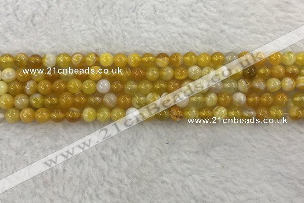 CAA1850 15.5 inches 4mm round banded agate gemstone beads