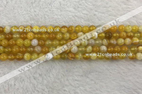 CAA1851 15.5 inches 6mm round banded agate gemstone beads