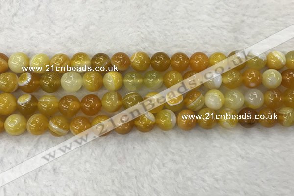 CAA1853 15.5 inches 10mm round banded agate gemstone beads