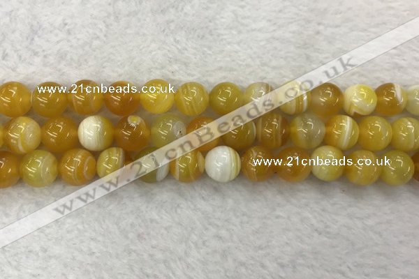 CAA1854 15.5 inches 12mm round banded agate gemstone beads