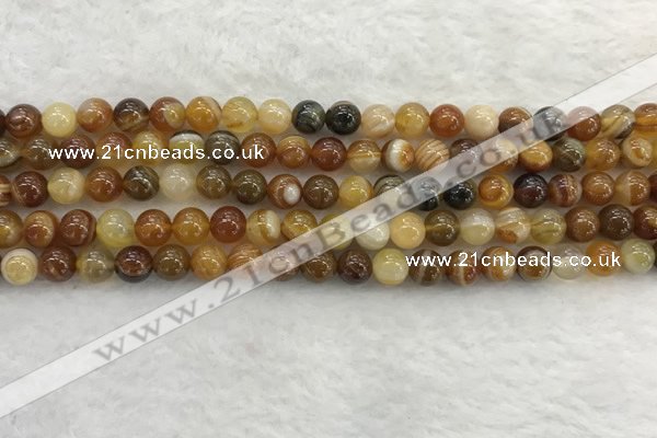 CAA1861 15.5 inches 6mm round banded agate gemstone beads