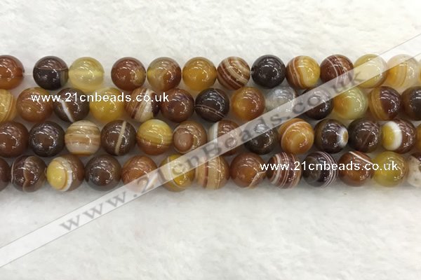 CAA1863 15.5 inches 10mm round banded agate gemstone beads