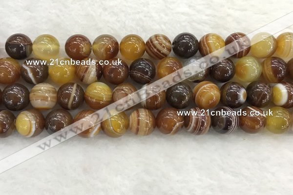 CAA1864 15.5 inches 12mm round banded agate gemstone beads