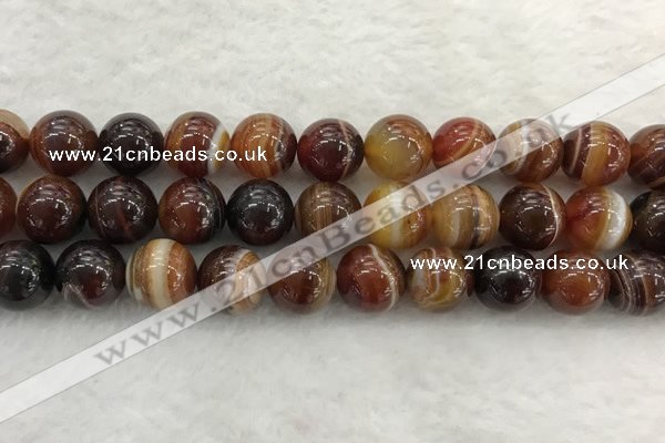 CAA1865 15.5 inches 14mm round banded agate gemstone beads