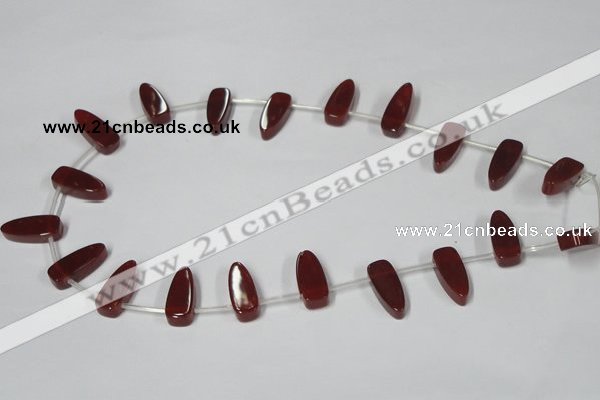 CAA187 15.5 inches 8*19mm freeform red agate gemstone beads