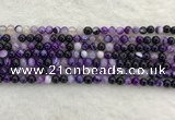 CAA1870 15.5 inches 4mm round banded agate gemstone beads