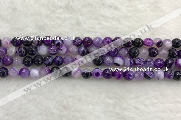 CAA1871 15.5 inches 6mm round banded agate gemstone beads