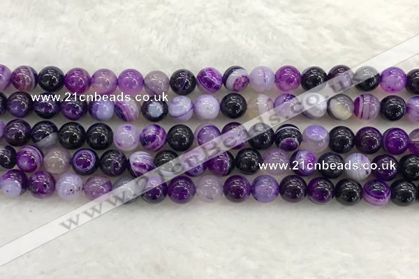 CAA1872 15.5 inches 8mm round banded agate gemstone beads