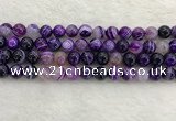 CAA1873 15.5 inches 10mm round banded agate gemstone beads