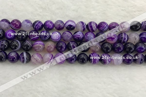 CAA1873 15.5 inches 10mm round banded agate gemstone beads